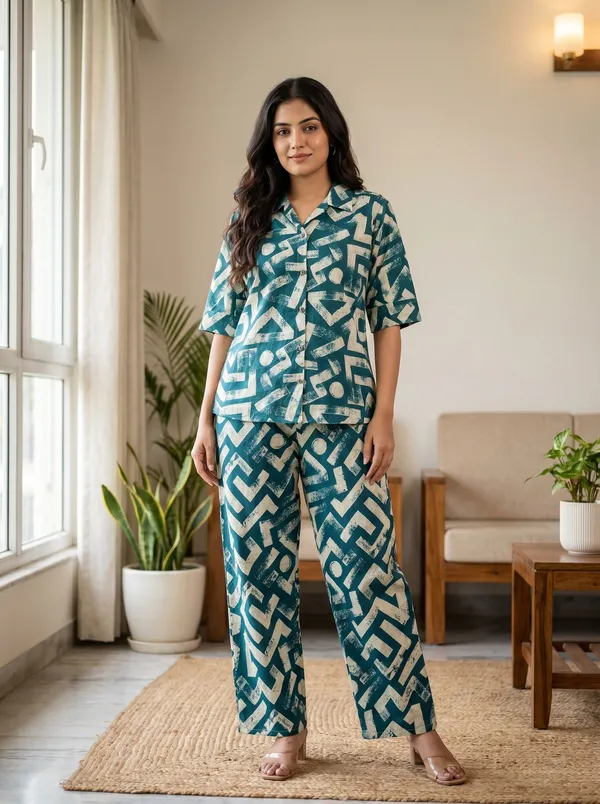 Beige_And_Green_Cotton_Blend_Premum_Co-Ords_For_Women
