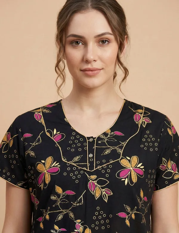 Black_Cotton_Printed_Nighty_For_Women