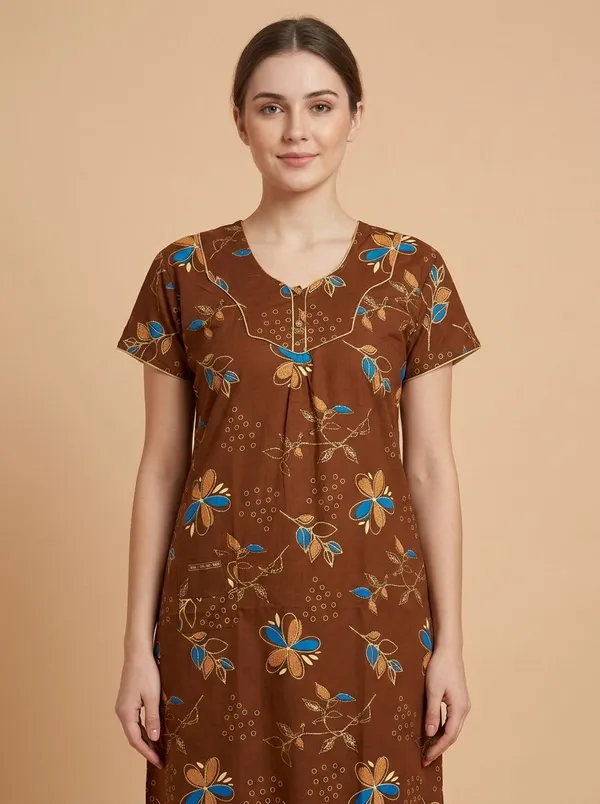 Orange_Cotton_Printed_Nighty_For_Women