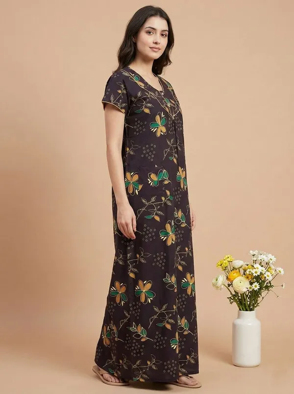 Maroon_Cotton_Printed_Nighty_For_Women