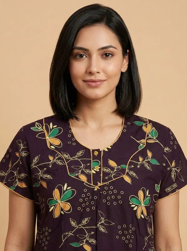 Maroon_Cotton_Printed_Nighty_For_Women