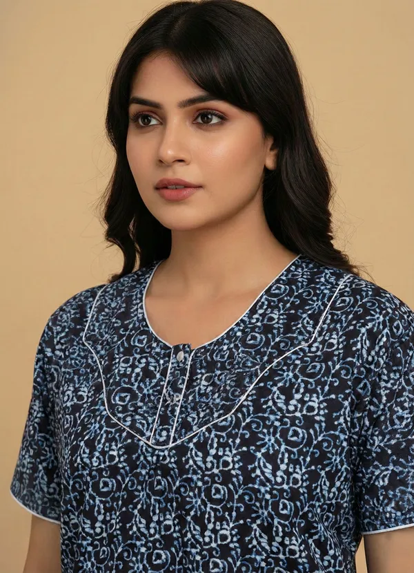 Blue_Cotton_Printed_Nighty_For_Women