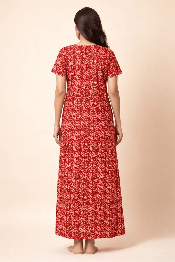 Red_Cotton_Printed_Nighty_For_Women