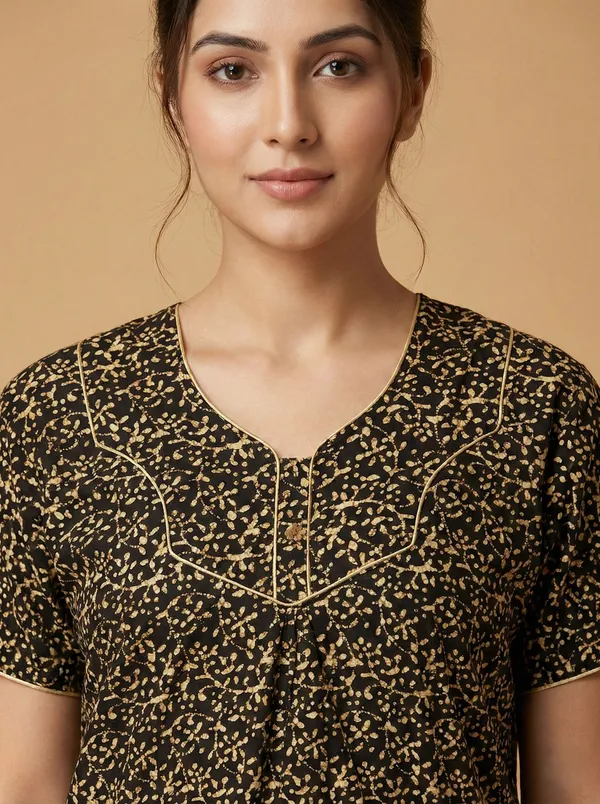 Brown_Cotton_Printed_Nighty_For_Women