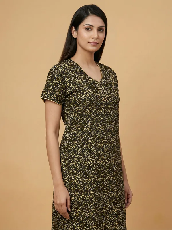 Green_Cotton_Floral_Printed_Nighty_For_Women