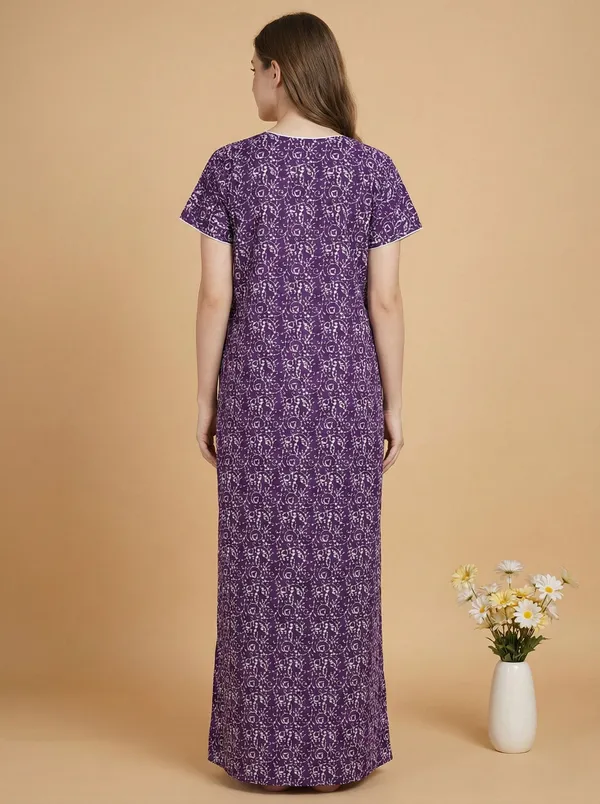 Purple_Cotton_Relaxed_Floral_Print_Nighty_For_Women