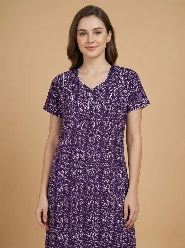 Purple_Cotton_Relaxed_Floral_Print_Nighty_For_Women