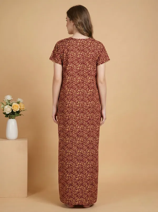 Orange_Cotton_Printed_Nighty_For_Women