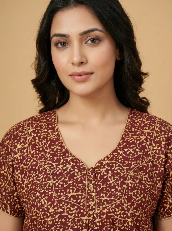 Orange_Cotton_Printed_Nighty_For_Women