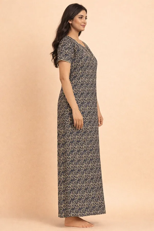 Blue_Cotton_Printed_Nighty_For_Women