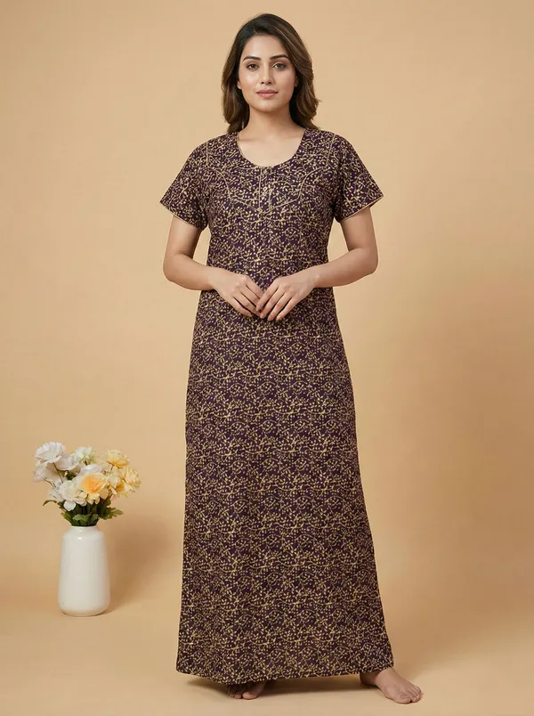 Purple_Cotton_Floral_Printed_Nighty_For_Women
