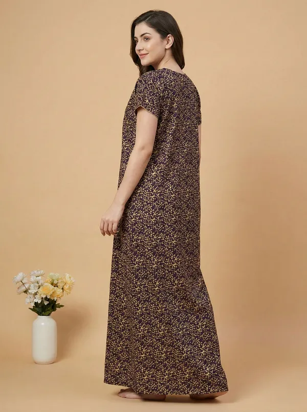 Purple_Cotton_Floral_Printed_Nighty_For_Women