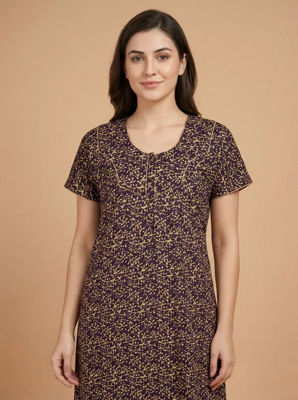 Purple_Cotton_Floral_Printed_Nighty_For_Women