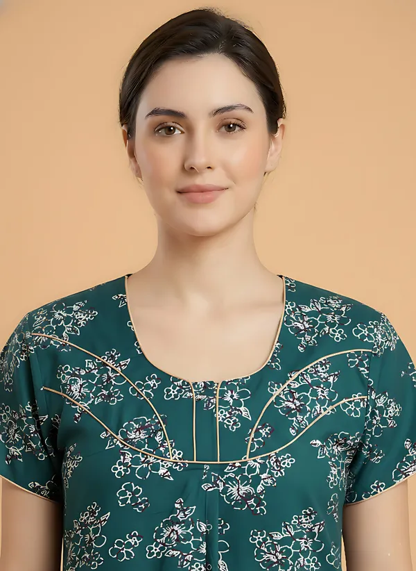 Green_Cotton_Floral_Printed_Nighty_For_Women