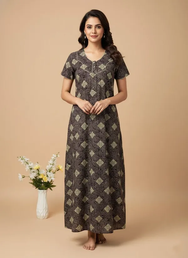 Maroon_Cotton_Printed_Nighty_For_Women
