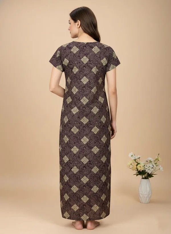 Maroon_Cotton_Printed_Nighty_For_Women