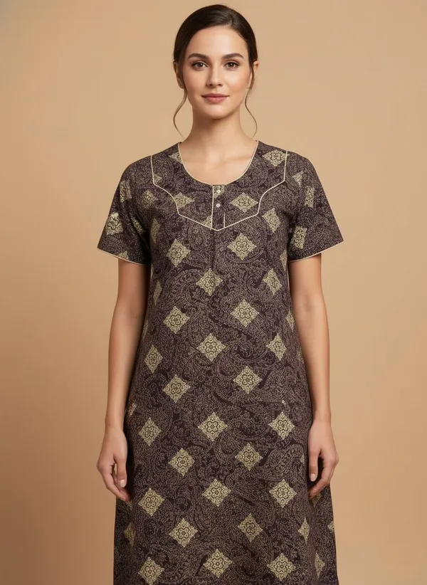 Maroon_Cotton_Printed_Nighty_For_Women