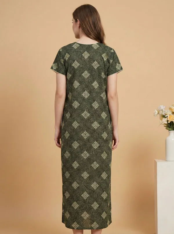 Green_Cotton_Printed_Nighty_For_Women