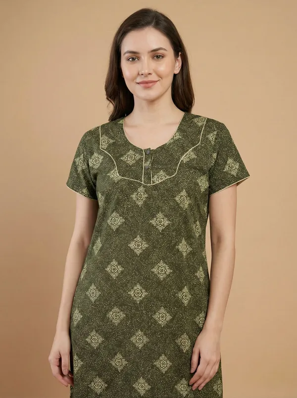 Green_Cotton_Printed_Nighty_For_Women