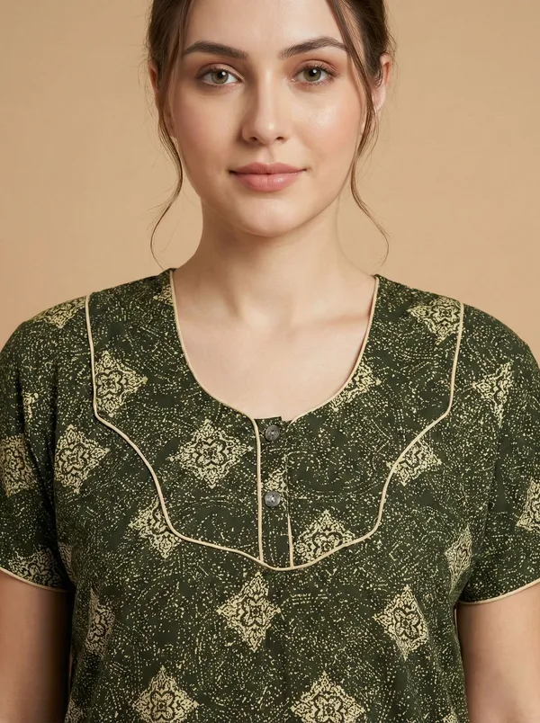 Green_Cotton_Printed_Nighty_For_Women