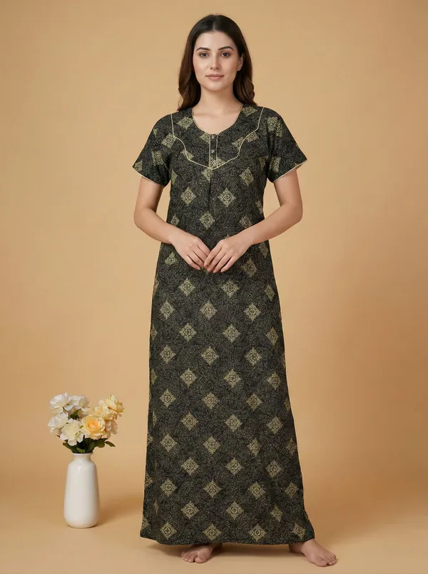 Blue_Cotton_Printed_Nighty_For_Women