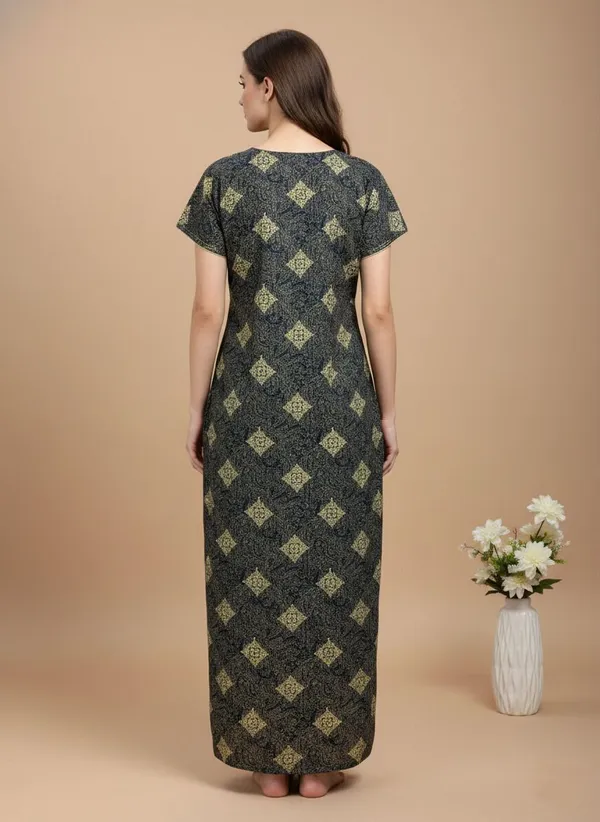 Blue_Cotton_Printed_Nighty_For_Women
