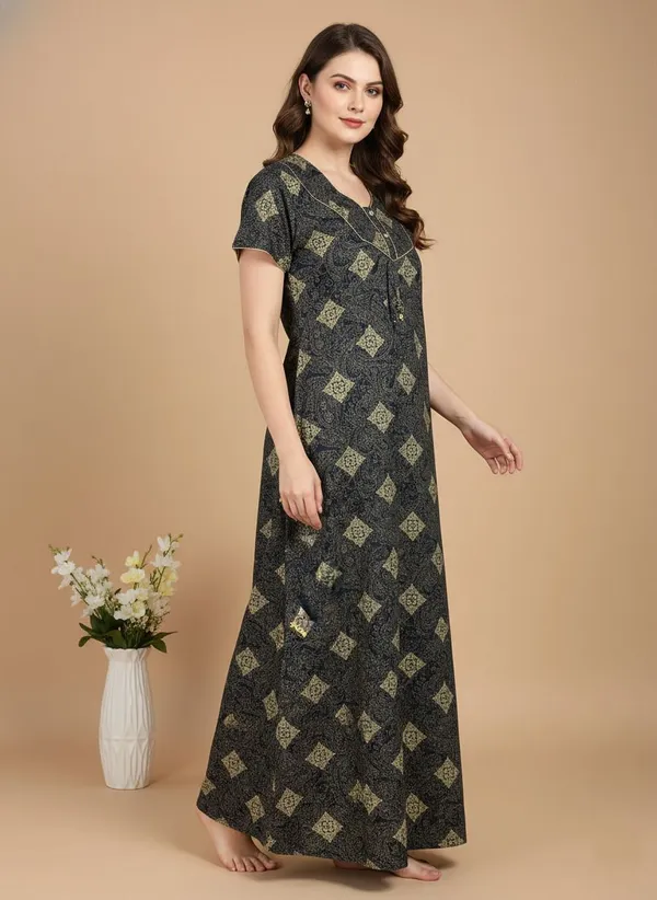 Blue_Cotton_Printed_Nighty_For_Women