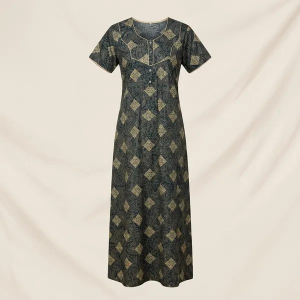 Blue_Cotton_Printed_Nighty_For_Women