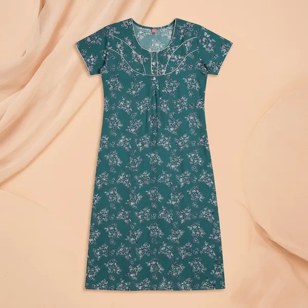 Green_Cotton_Floral_Printed_Nighty_For_Women