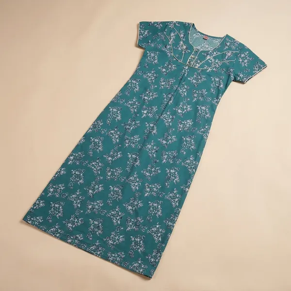 Green_Cotton_Floral_Printed_Nighty_For_Women