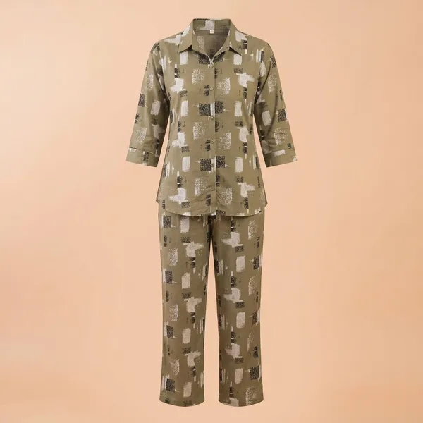 Green_Rayon_Printed_Shirt_Pant_Co-Ords_Set_For_Women
