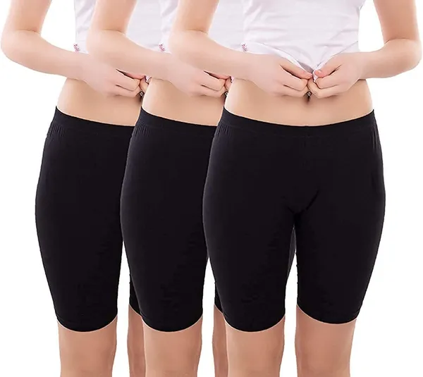 Black_Cotton_Solid_Cycling_Shorts_For_Women_(Pack_Of_3)