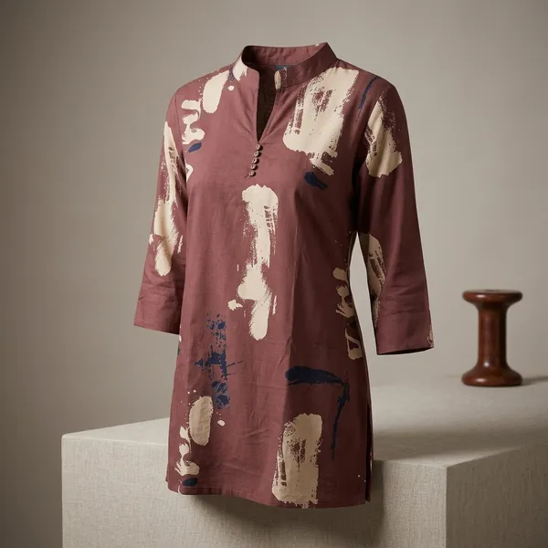 Dark_Green_Rayon_Straight_Printed_Tunic_For_Women