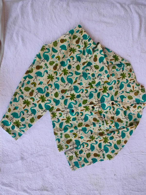 Cream_Dinosaur_Print_Cotton_Night_suit_set_for_kids