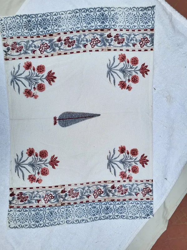 Cotton_Hand_Block_Print_Floral_Pattern_pirnt_3_piece_set_towel_set