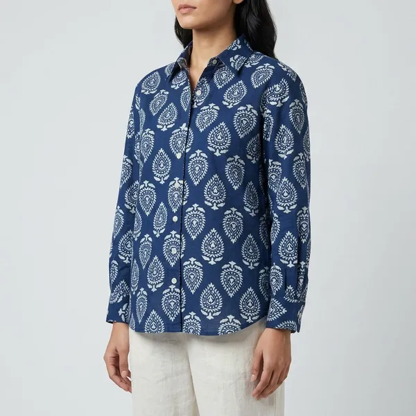 Navy_Blue_Cotton_Block_Print_Shirt_for_Women