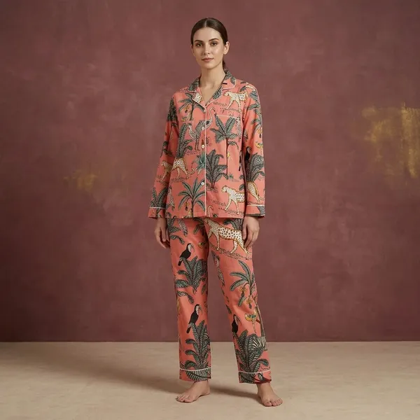 Pink_Cotton_Jungle_Print_night_suit_for_Women