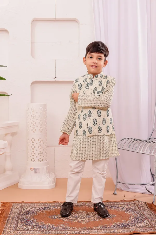 Ivory_Hand_Block_Print_Pure_Cotton_Kurta_Set_with_Nehru_Jacket_for_Boys