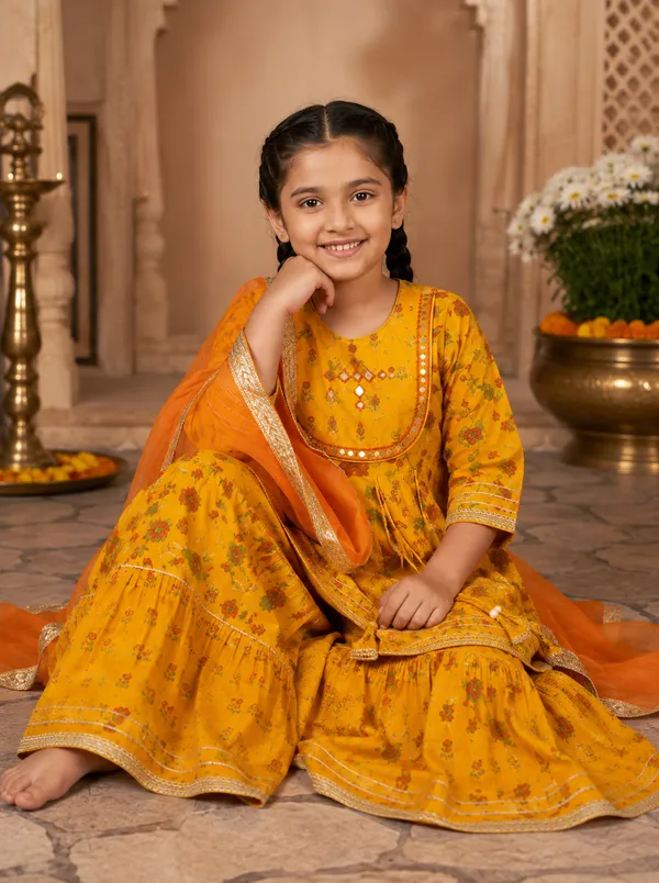 Mustard_Floral_Print_Pure_Cotton_Kurta_Palazzo_Set_with_Dupatta_for_Girls