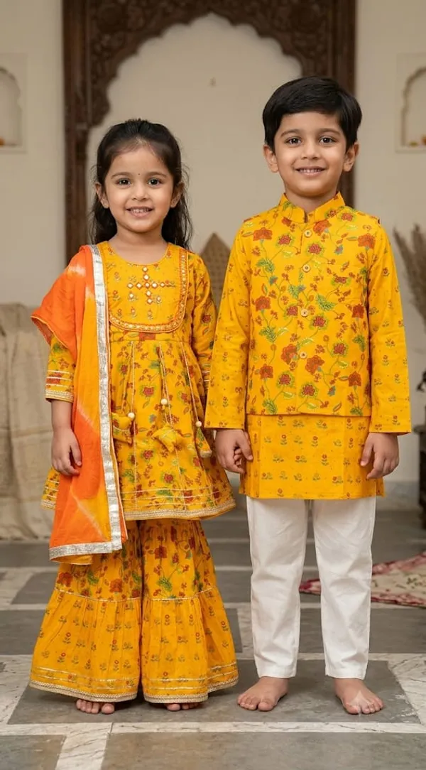 Mustard_Floral_Print_Pure_Cotton_Kurta_Palazzo_Set_with_Dupatta_for_Girls