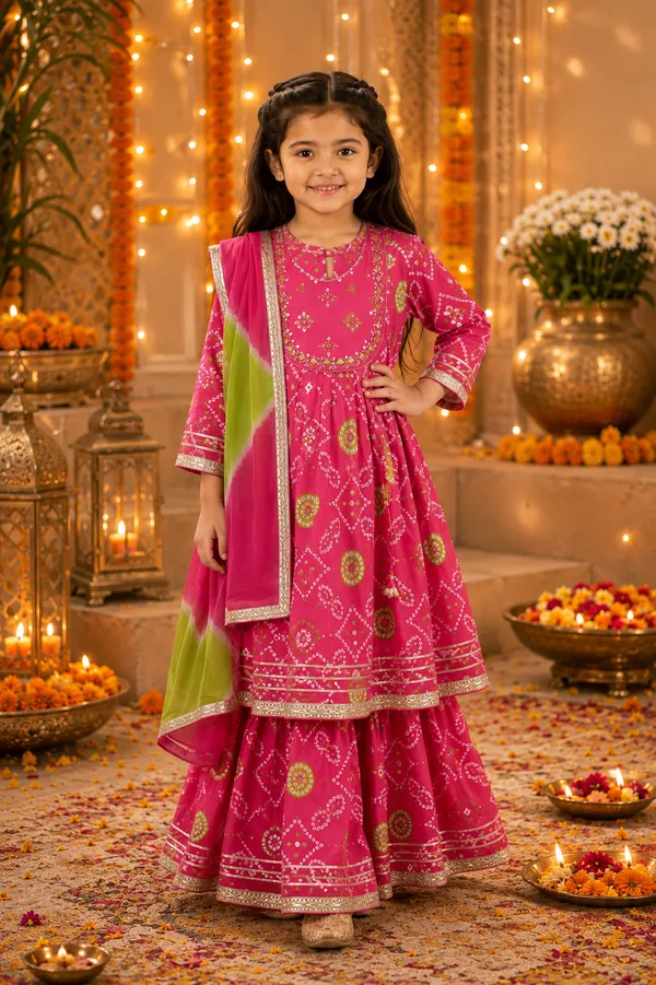 Pink_Bandhani_Print_Pure_Cotton_Kurta_Palazzo_Set_with_Dupatta_for_Girls