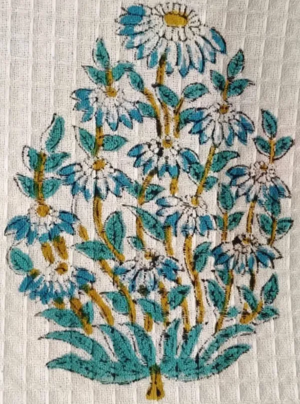 White_Cotton_Hand_Block_Print_Floral_Bathrobe
