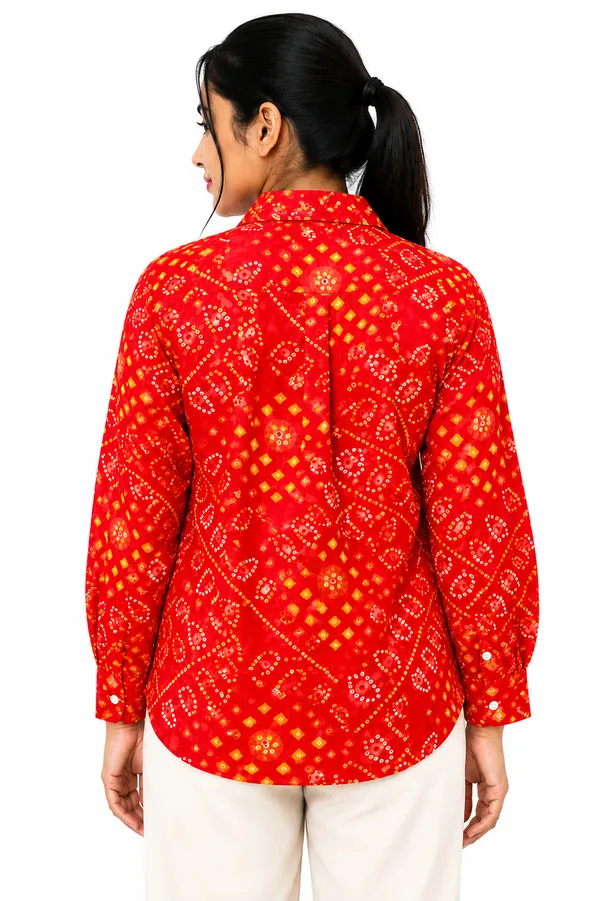 Red_Bandhani_Print_Cotton_Shirt_for_Women