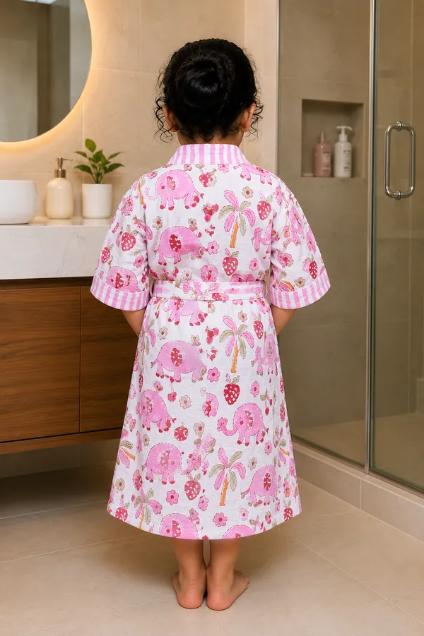 White_Cotton_Elephant_Print_Bathrobe_for_Kids