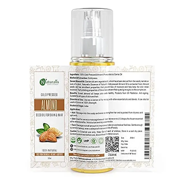 Naturalis_Sweet_Almond_Carrier_Oil_200ml_|_Pure_Cold_Pressed_for_Skin_&_Hair_Care