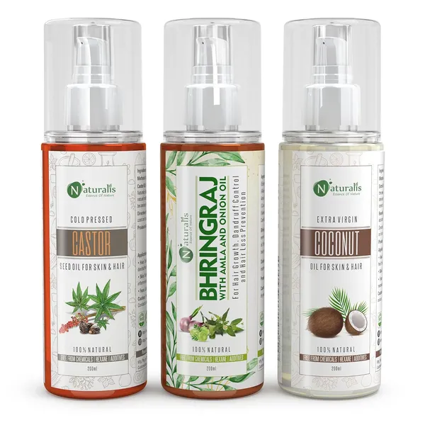 Naturalis_Cold_Pressed_Oils_for_Skin_&_Hair_|_Castor,_Bhringraj_&_Coconut_Oil_|_200ml_Each