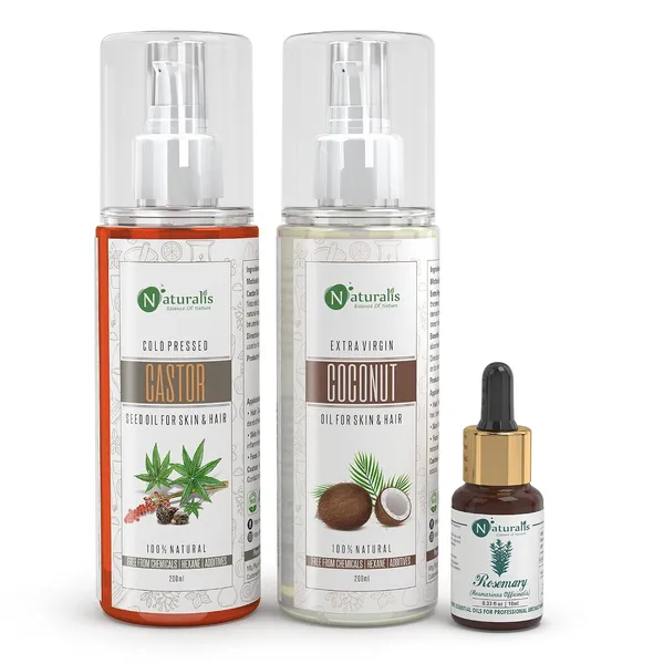 Naturalis_Castor_Oil,_Coconut_Oil_&_Rosemary_Oil_Trio_|_200ml_+_200ml_+_10ml_|_For_Hair_&_Skin