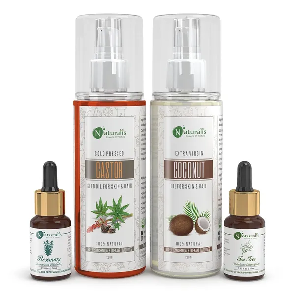 Naturalis_Castor_Oil,_Coconut_Oil_&_Tea_Tree_Oil_Trio_|_200ml_+_200ml_+_10ml_|_For_Hair_&_Skin