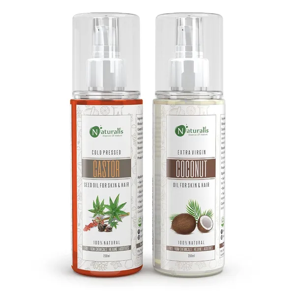 Naturalis_Castor_Oil_&_Coconut_Oil_Combo_for_Skin_&_Hair_|_200ml_Each_|_Cold_Pressed