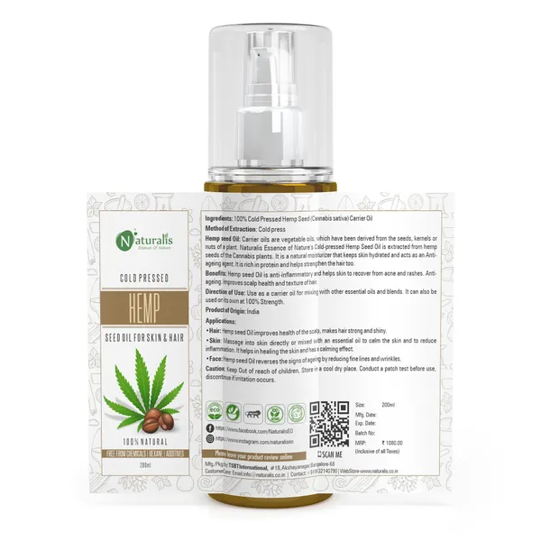 Naturalis_Cold_Pressed_Hemp_Seed_Carrier_Oil_200ml_|_For_Skin_&_Hair_Care